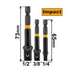 Αντάπτορες για Καρυδάκια 1/4"-3/8"-1/2" Σετ 3 τεμ.